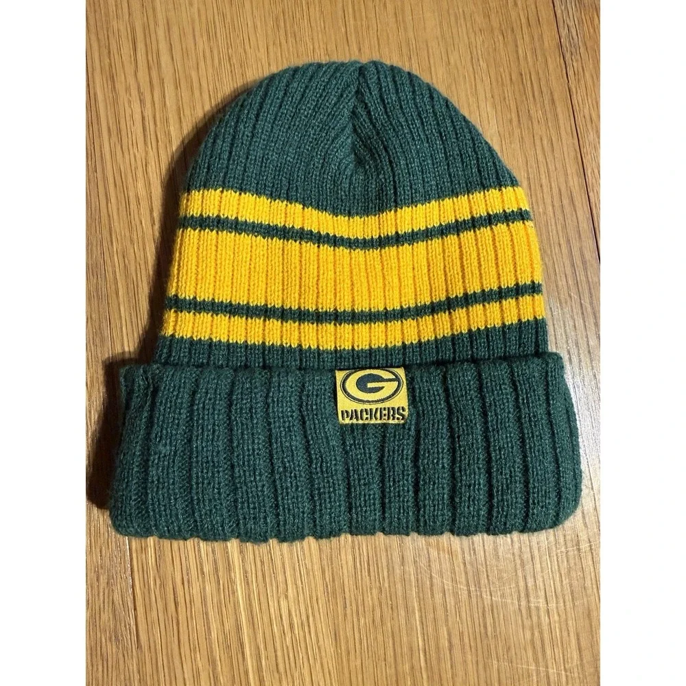 Green Bay Packers‎ Knit Beanie Hat NFL Ultra Game Cuffed Striped OSFM Winter